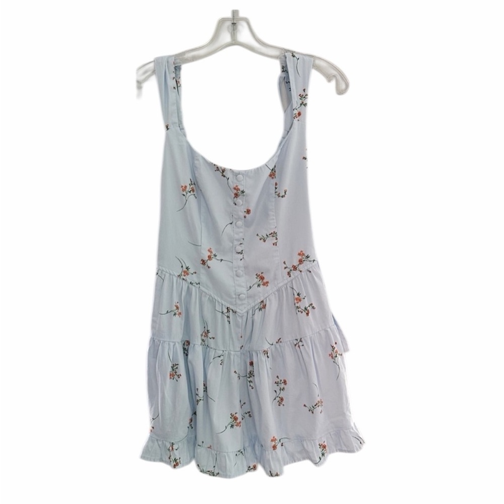 Wild Fable Women’s Light Blue Floral Romper - Size XS - Worn 1 Time - PTP 16”